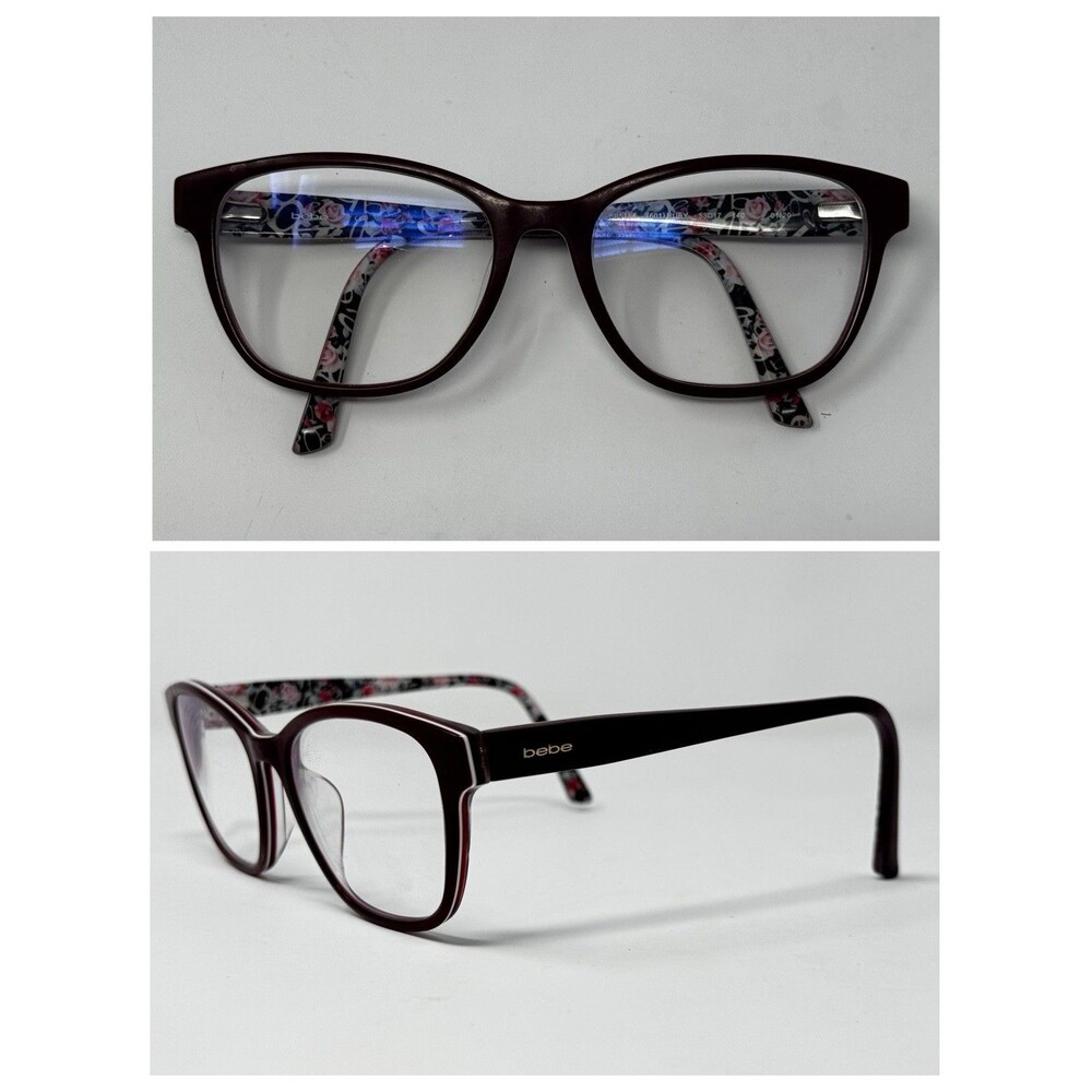 Bebe Ruby BB5184 Burgundy Floral Eyeglass Frames 53-17-140